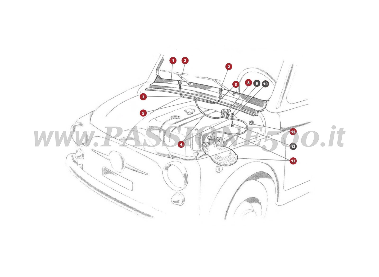ESPLOSO 36M – Impianto lavavetro FIAT 500D