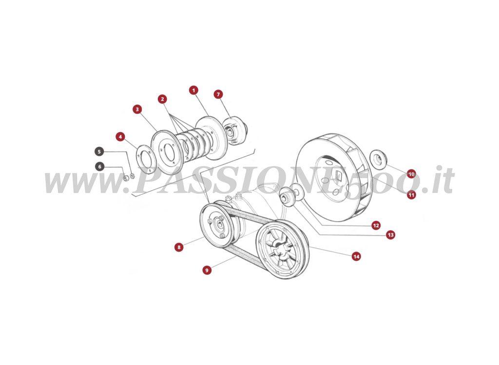 ESPLOSO 14M – Comando ventola e dinamo FIAT 500F