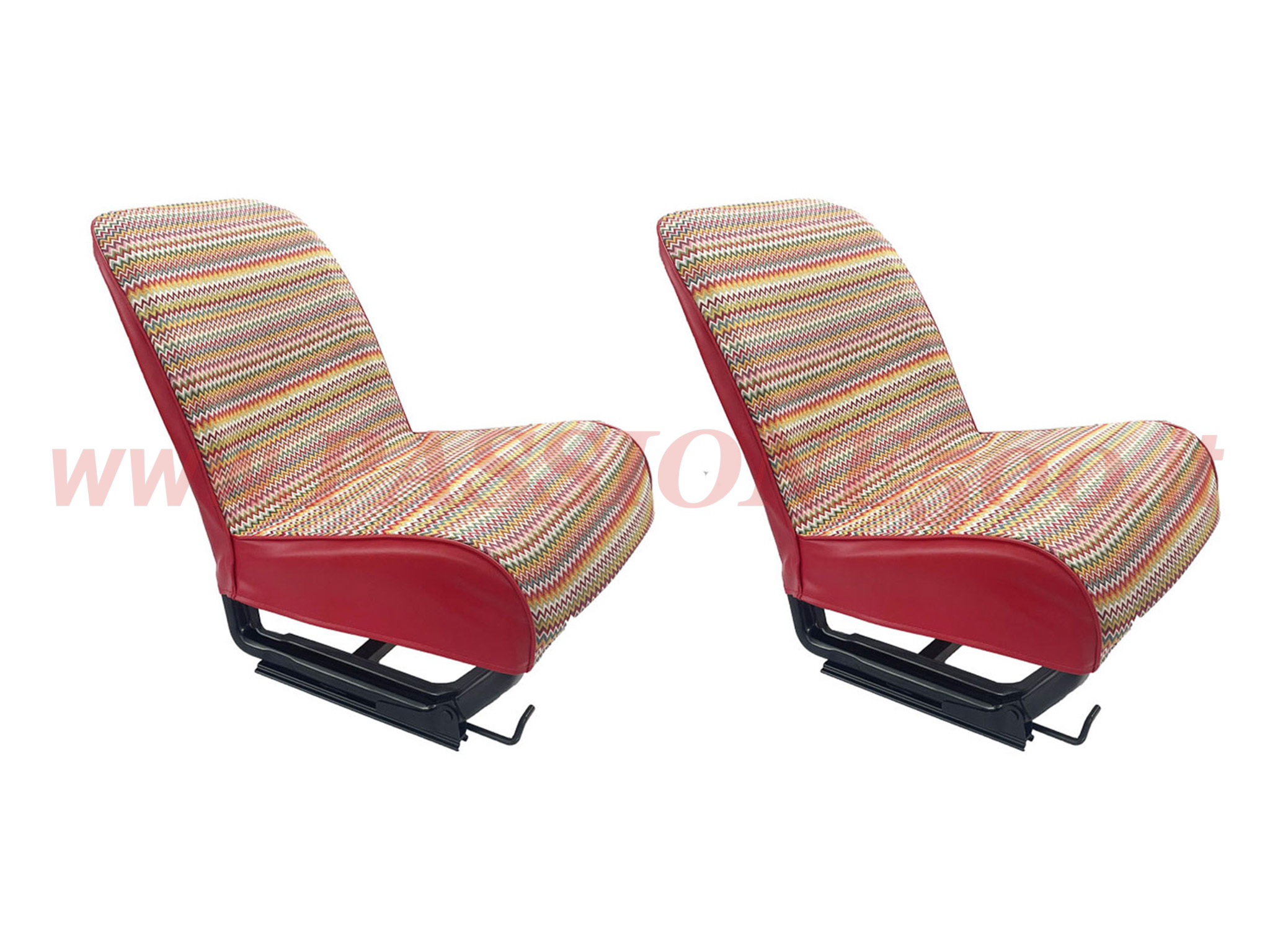 fodere coprisedili anteriori rossi Fiat 500