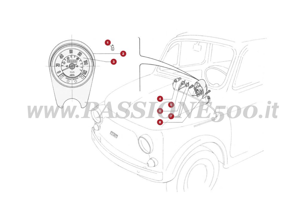 EXPLODED VIEW 34/3M – Operation indicators FIAT 500R