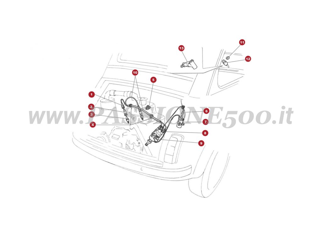 EXPLODED VIEW 35/1M – Engine ignition system FIAT 500R
