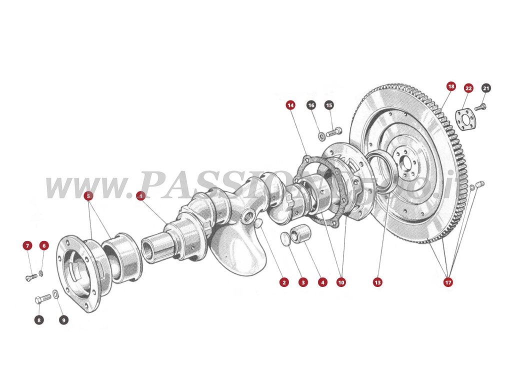 EXPLODED VIEW 3M – Crankshaft FIAT 500R