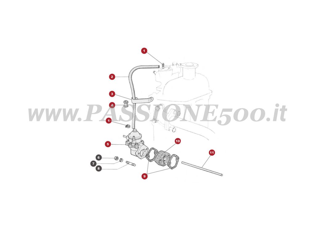 EXPLODED VIEW 8M – Fuel pump FIAT 500R