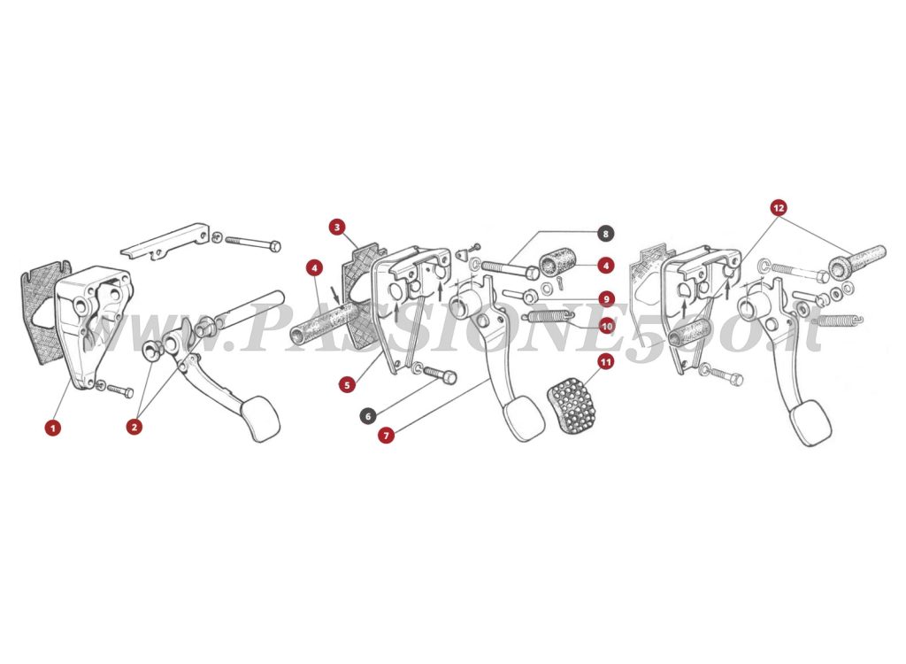 ESPLOSO 23/1M – Comando a pedale freni FIAT 500F