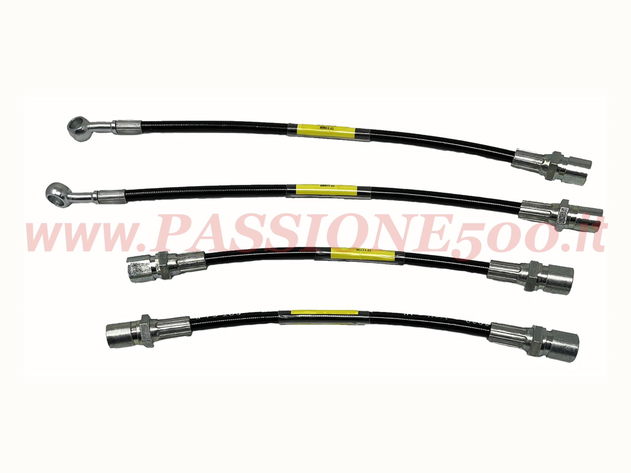 kit tubi freno aeronautici nero Fiat 500 F L R