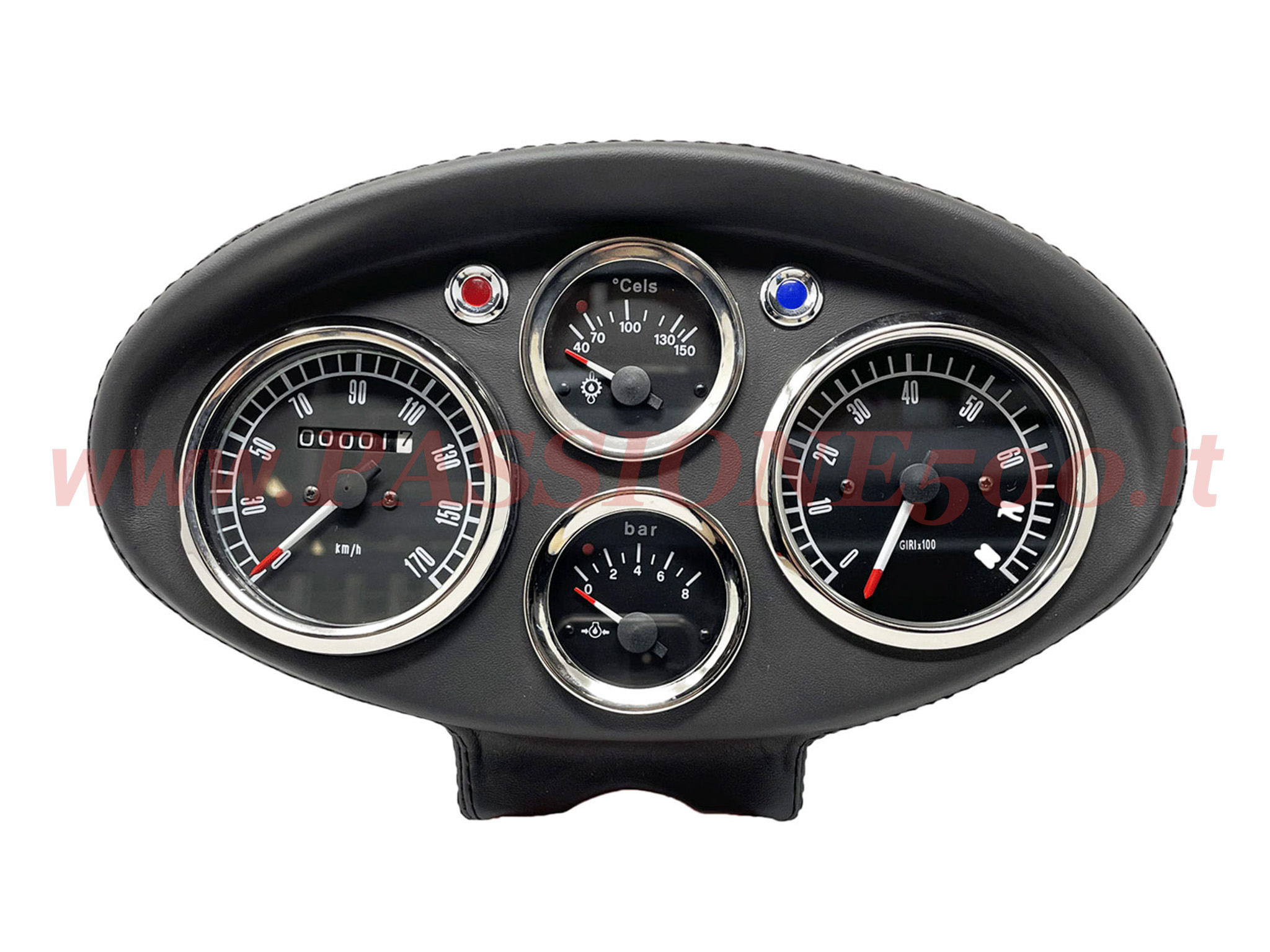 Tachimetro Contachilometri Sportivo Nero Fiat 500 N D F R