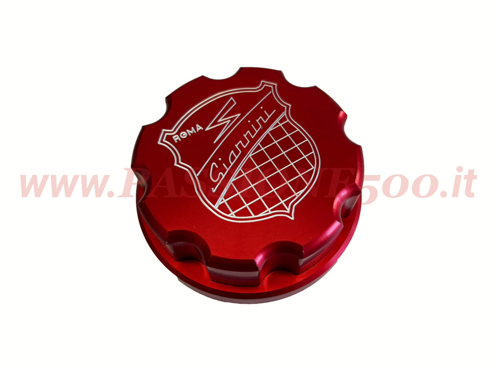 tappo benzina alluminio rosso Giannini Fiat 500