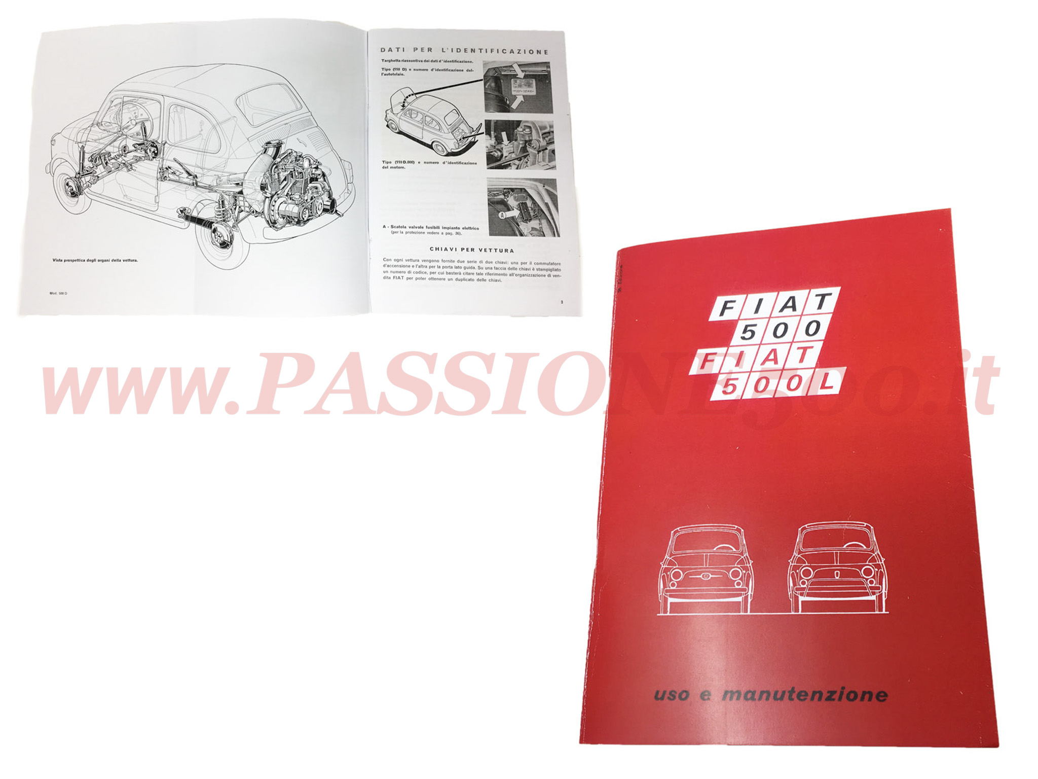 libretto uso e manutenzione Fiat 500 F L fino a 1972