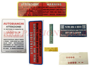 kit adesivi motore autobianchi bianchina cabriolet