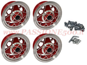 cerchi millemiglia rossi Fiat 500 Giardiniera