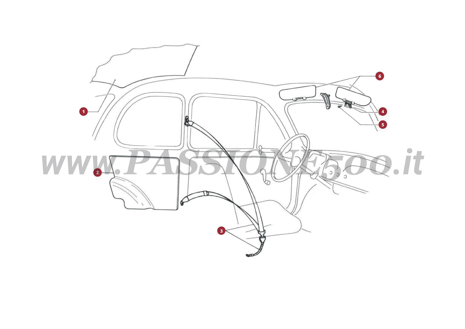 VUE EN ÈCLATÈ 19C – Détail Intérieur FIAT 500R