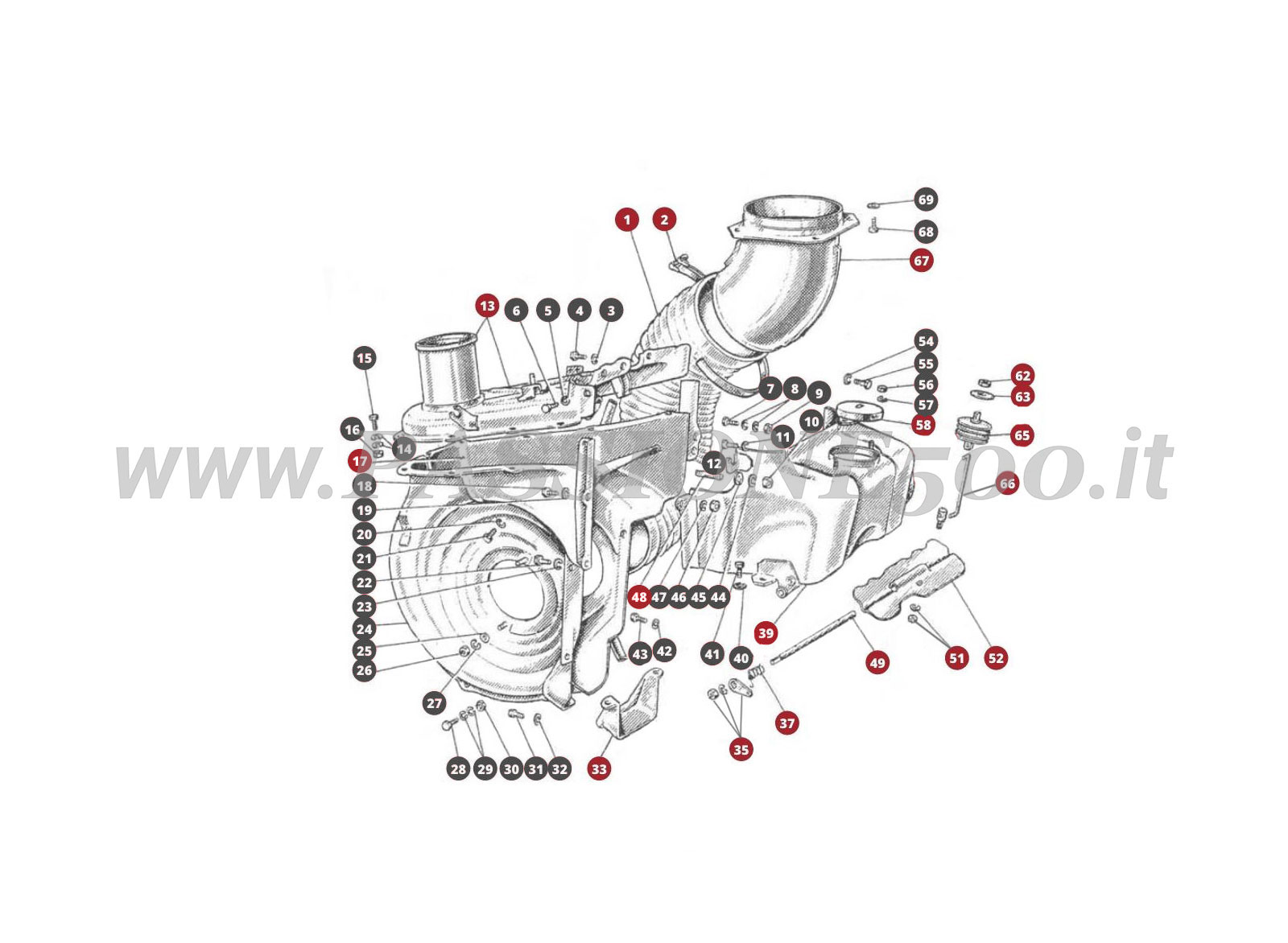 ESPLOSO 13M – Aria e raffreddamento FIAT 500D