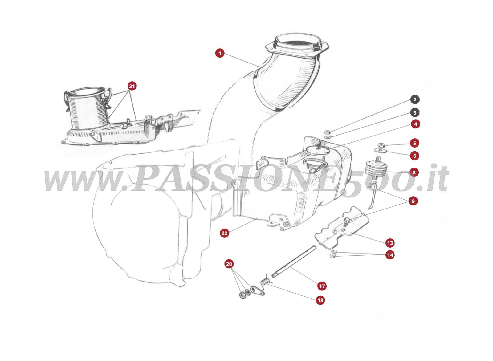 EXPLODED VIEW 13/1M – Air and cooling system FIAT 500N